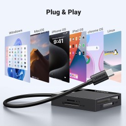 Uvert usb c lecteur carte sd microsd cf ms adaptateur compact flash 4 en 1 5gbps lecteur cartes mémoire externe compatible avec 