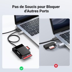 Uvert usb c lecteur carte sd microsd cf ms adaptateur compact flash 4 en 1 5gbps lecteur cartes mémoire externe compatible avec 