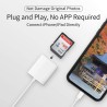 Lecteur d'appareil photo USB C vers carte SD pour iPhone 17, 16, 15, [certifié Apple MFi] USB C vers lecteur de carte mémoire Tr