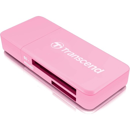 Transcend Lecteur de cartes multifonction avec emplacements SD et microSD et connecteur USB USB 3.1 Gen 1, Rose - TS-RDF5R