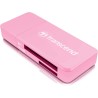 Transcend Lecteur de cartes multifonction avec emplacements SD et microSD et connecteur USB USB 3.1 Gen 1, Rose - TS-RDF5R