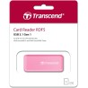 Transcend Lecteur de cartes multifonction avec emplacements SD et microSD et connecteur USB USB 3.1 Gen 1, Rose - TS-RDF5R