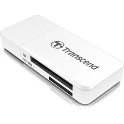 Transcend Lecteur de cartes multifonction avec emplacements SD et microSD et connecteur USB USB 3.1 Gen 1, Blanc - TS-RDF5W