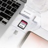 Transcend Lecteur de cartes multifonction avec emplacements SD et microSD et connecteur USB USB 3.1 Gen 1, Blanc - TS-RDF5W