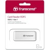 Transcend Lecteur de cartes multifonction avec emplacements SD et microSD et connecteur USB USB 3.1 Gen 1, Blanc - TS-RDF5W