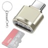 leizhan Lecteur de Carte TF, USB-C vers TF Lecteur de Carte, Adaptateur de Lecteur de Carte mémoire TF de Type C OTG pour PC, No