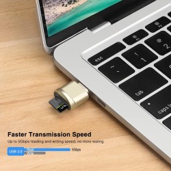leizhan Lecteur de Carte TF, USB-C vers TF Lecteur de Carte, Adaptateur de Lecteur de Carte mémoire TF de Type C OTG pour PC, No