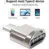 leizhan Lecteur de Carte TF, USB-C vers TF Lecteur de Carte, Adaptateur de Lecteur de Carte mémoire TF de Type C OTG pour PC, No