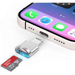 [Certifié Apple MFi] Lecteur de Micro SD pour iPhone - Adaptateur Lightning vers Micro SD/TF pour iPhone 14 13 12 11 Pro Max XS 
