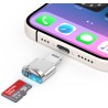 [Certifié Apple MFi] Lecteur de Micro SD pour iPhone - Adaptateur Lightning vers Micro SD/TF pour iPhone 14 13 12 11 Pro Max XS 