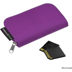 Étui de Transport pour Carte mémoire - Adapté pour Cartes SD et SDHC - 8 Pages et 22 logements - Chiffon de Nettoyage en Micro-F