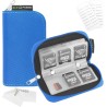 Étui de Transport pour Carte mémoire - Adapté pour Cartes SD et SDHC - 8 Pages et 22 logements - Chiffon de Nettoyage en Micro-F