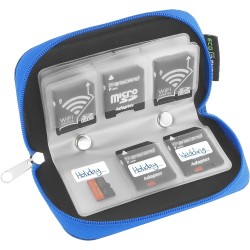 Étui de Transport pour Carte mémoire - Adapté pour Cartes SD et SDHC - 8 Pages et 22 logements - Chiffon de Nettoyage en Micro-F