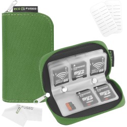 Étui pour Cartes Mémoire Eco-Fused - Convient pour jusqu'à 22x SD, SDHC, Micro SD, Mini SD et 4X CF - Porte-Cartes avec 22 Empla