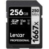 Lexar Professional 1667x Carte SD 256 Go, Carte Memoire SDXC UHS-II, Jusqu'à 250 Mo/s en lecture, Class 10, U3, V60, SD pour pho