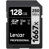 Lexar Professional 1667x Carte SD 128Go, Carte Memoire SDXC UHS-II, Jusqu'à 250 Mo/s en lecture, Class 10, U3, V60, SD pour phot