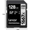 Lexar Professional 1667x Carte SD 128Go, Carte Memoire SDXC UHS-II, Jusqu'à 250 Mo/s en lecture, Class 10, U3, V60, SD pour phot
