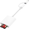 Adaptateur Lecteur Carte SD/Micro SD USB C 2 en 1 pour iPhone 16/15/14/13, MacBook, Galaxy S20/S21 - Mémoire Externes