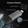 SABRENT Lecteur Carte SD USB C avec 5 Gbps Transfert Rapide, (2 en 1) Lecteur Micro SD Accès Simultané à 2 Cartes Mémoire SD/Mic