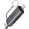 BENFEI Lecteur de Cartes SD, Adaptateur USB C vers Carte mémoire Micro SD à Double Fente Compatible avec iPhone 15 Pro/Max, MacB