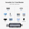 BENFEI Lecteur de Cartes SD, Adaptateur USB C vers Carte mémoire Micro SD à Double Fente Compatible avec iPhone 15 Pro/Max, MacB