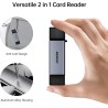 BENFEI Lecteur de Cartes SD, Adaptateur USB C vers Carte mémoire Micro SD à Double Fente Compatible avec iPhone 15 Pro/Max, MacB