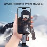 BENFEI Lecteur de Cartes SD, Adaptateur USB C vers Carte mémoire Micro SD à Double Fente Compatible avec iPhone 15 Pro/Max, MacB