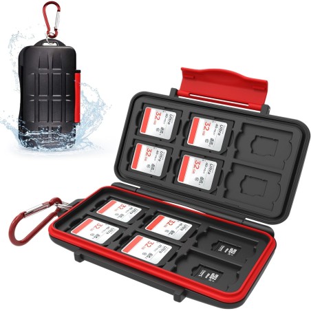 Kiorafoto Étui pour cartes mémoire 12+12 cartes TF Micro SD, étanche et résistant