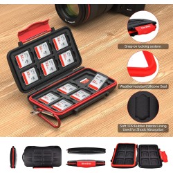 Kiorafoto Étui pour cartes mémoire 12+12 cartes TF Micro SD, étanche et résistant