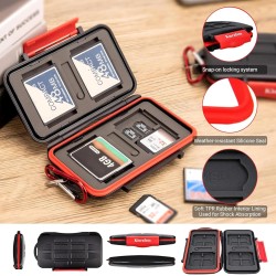 Kiorafoto 28 Slots Water-Resistant SD CF MSD Memory Card Holder Storage Case Protector Wallet for 4 CF & 8 SD SDHC SDXC & 16 TF 
