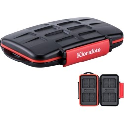 Kiorafoto 28 Slots Water-Resistant SD CF MSD Memory Card Holder Storage Case Protector Wallet for 4 CF & 8 SD SDHC SDXC & 16 TF 