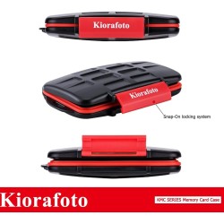 Kiorafoto 28 Slots Water-Resistant SD CF MSD Memory Card Holder Storage Case Protector Wallet for 4 CF & 8 SD SDHC SDXC & 16 TF 
