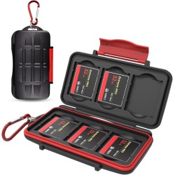 Kiorafoto Boite Rangement Carte Compact Flash, Professionnel Imperméable aux Chocs pour 6 Cartes CF, Etui Carte Compact Flash av