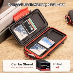 Kiorafoto Boite Rangement Carte Compact Flash, Professionnel Imperméable aux Chocs pour 6 Cartes CF, Etui Carte Compact Flash av