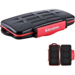 Kiorafoto Boite Rangement Carte Compact Flash, Professionnel Imperméable aux Chocs pour 6 Cartes CF, Etui Carte Compact Flash av