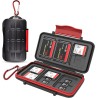 Kiorafoto 36 Slots Support de Carte SD pour 18 TF + 12 SD + 6 CF Support de Carte Mémoire Étui Portefeuille de Stockage MSD Micr