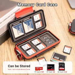 Kiorafoto 36 Slots Support de Carte SD pour 18 TF + 12 SD + 6 CF Support de Carte Mémoire Étui Portefeuille de Stockage MSD Micr