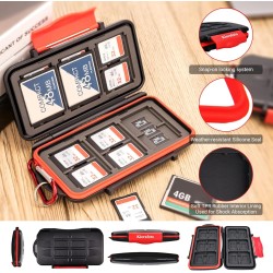 Kiorafoto 36 Slots Support de Carte SD pour 18 TF + 12 SD + 6 CF Support de Carte Mémoire Étui Portefeuille de Stockage MSD Micr