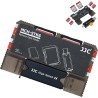 Étui de rangement compact et fin pour cartes SD MSD TF avec lecteur de carte mémoire USB 3.0, stockage pour 2 cartes SD SDHC SDX
