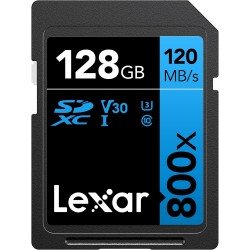 Lexar High-Performance 800x Carte SD 128Go, Carte Memoire SDXC UHS-I, Jusqu'à 120 Mo/s en Lecture, 45 Mo/s en écriture (LSD08001