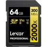 Lexar Professional 2000x Carte SD 64 Go, Carte mémoire SDXC UHS-II sans Lecteur, Jusqu'à 300 Mo/s en Lecture, pour DSLR, caméras