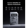 Lexar armor argent pro carte sd 128 go, carte mémoire sd uhs-ii, acier inoxydable, c10, u3, v60, vidéo uhd 6k, jusqu'à 280 mo/s 