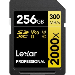 Lexar Professional 2000x Carte SD 256 Go, Carte mémoire SDXC UHS-II sans Lecteur, Jusqu'à 300 Mo/s en Lecture, pour DSLR, caméra