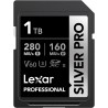 Lexar argent pro carte sd 1to, carte mémoire sd uhs-ii, v60, u3, c10, jusqu'à 280mo/s en lecture, 160mo/s en écriture, carte sdx