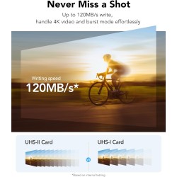 Lexar argent pro carte sd 128go, carte mémoire sd uhs-ii, v60, u3, c10, jusqu'à 280mo/s en lecture, 120mo/s en écriture, carte s