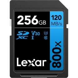 Lexar High-Performance 800x Carte SD 256 Go, Carte Memoire SDXC UHS-I, Jusqu'à 120 Mo/s en lecture, 45 Mo/s en écriture (LSD0800