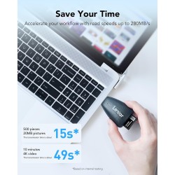 Lexar argent pro carte sd 256go, carte mémoire sd uhs-ii, v60, u3, c10, jusqu'à 280mo/s en lecture, 160mo/s en écriture, carte s