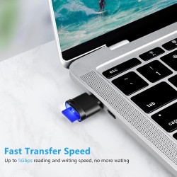 Lecteur de Carte TF, Lecteur de Carte Micro SD, Adaptateur de Lecteur de Carte Mémoire TF Type C avec Adaptateur USB C vers USB 