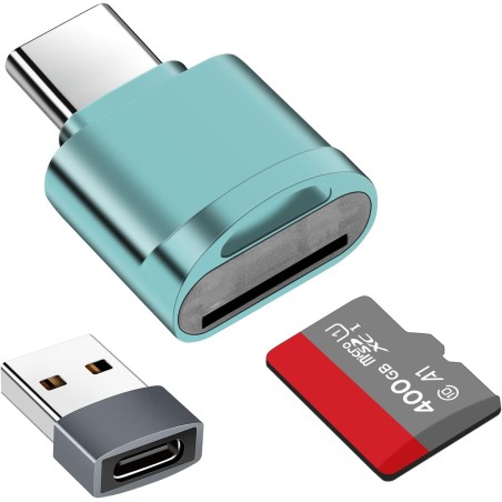 Lecteur de Carte TF, Lecteur de Carte Micro SD, Adaptateur de Lecteur de Carte Mémoire TF Type C avec Adaptateur USB C vers USB 
