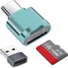 Lecteur de Carte TF, Lecteur de Carte Micro SD, Adaptateur de Lecteur de Carte Mémoire TF Type C avec Adaptateur USB C vers USB 